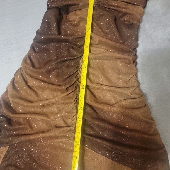 Coper/brown long evening dress - Picture 6 of 7